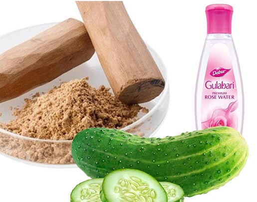 Sandalwood powder, Rose water & Cucumber