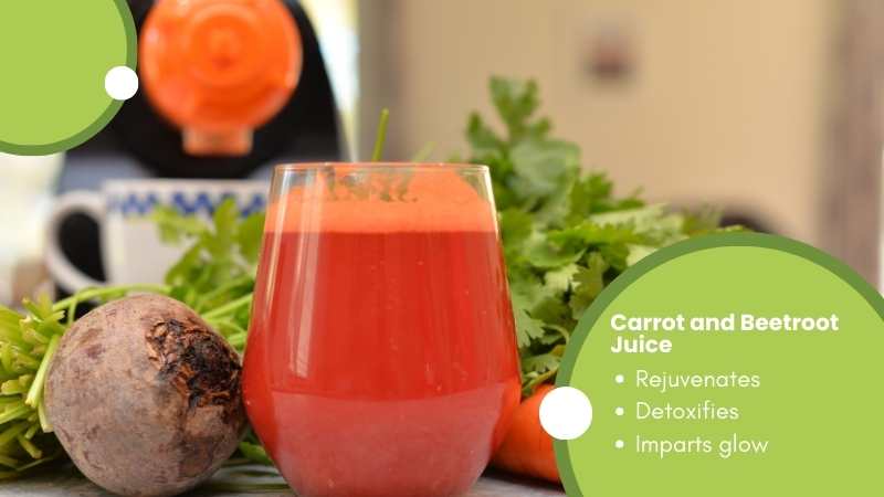 Carrot and Beetroot Juice Glowing Skin