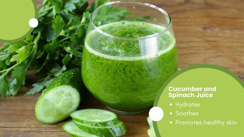 Cucumber and Spinach Juice Glowing Skin
